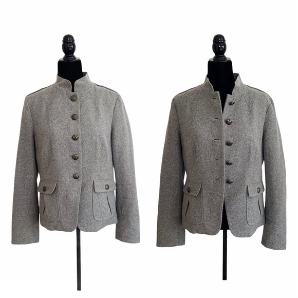 Banana Republic Jackets & Blazers - Banana Republic Gray Military Wool Blend Coat 12